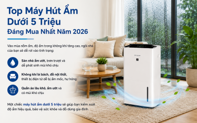 Top 10+ Máy Hút Ẩm Dưới 5 Triệu Đáng Mua Nhất Năm 2026