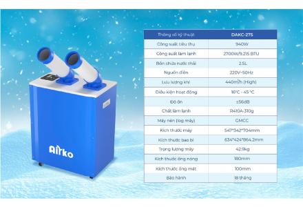 Điều hòa di động công nghiệp Dorosin (Airko) DAKC-27S New 2025