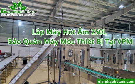 Lắp Máy Hút Ẩm 250L Bảo Quản Máy Móc Thiết Bị Tại VPM