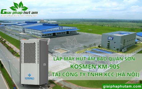 Lắp Máy Hút Ẩm 90L Bảo Quản Sơn, Vecni, Matit Tại KCC