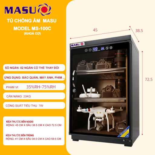 Tủ chống ẩm 100L Masu MS-100C