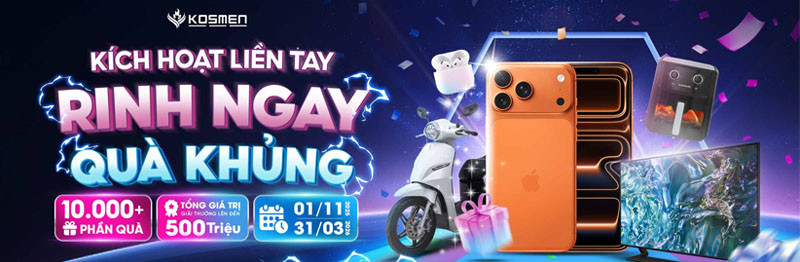 Khuyến mãi mua máy Kosmen tặng quà IPHONE, Vinfast