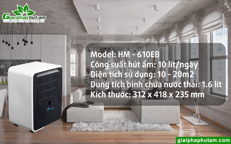 Thông số kỹ thuật máy hút ẩm dân dụng FujiE HM-610EB