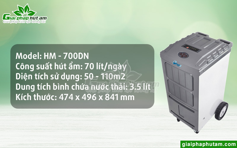 Thông số kỹ thuật máy hút ẩm dân dụng FujiE HM-700DN