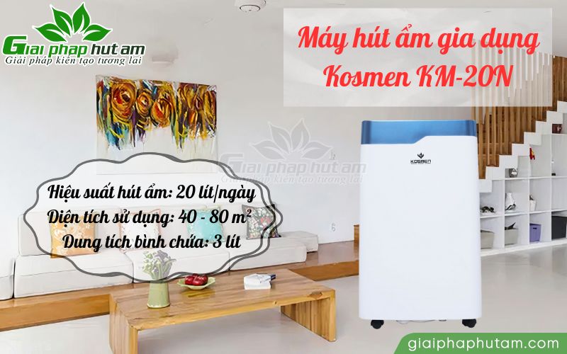 Kosmen KM-20N - Giải pháp hút ẩm hiệu quả cho không gian từ 40-80m2