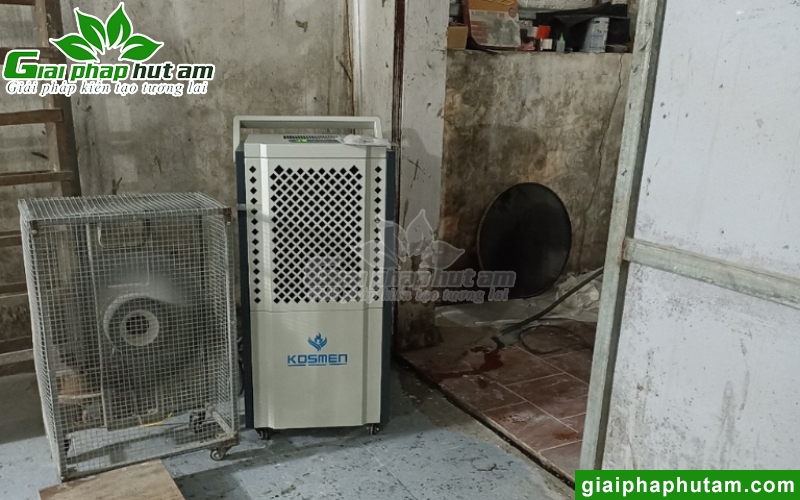 lắp máy hút ẩm bảo quản mây tre đan tại hộ gia đinh 4