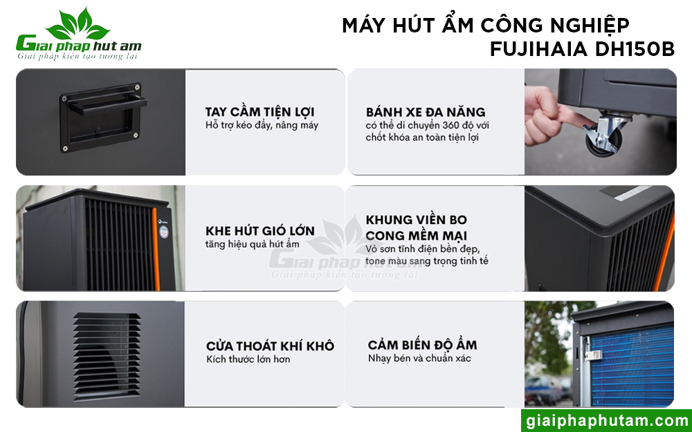 thiết kể của Máy hút ẩm Fujihaia-DH150B