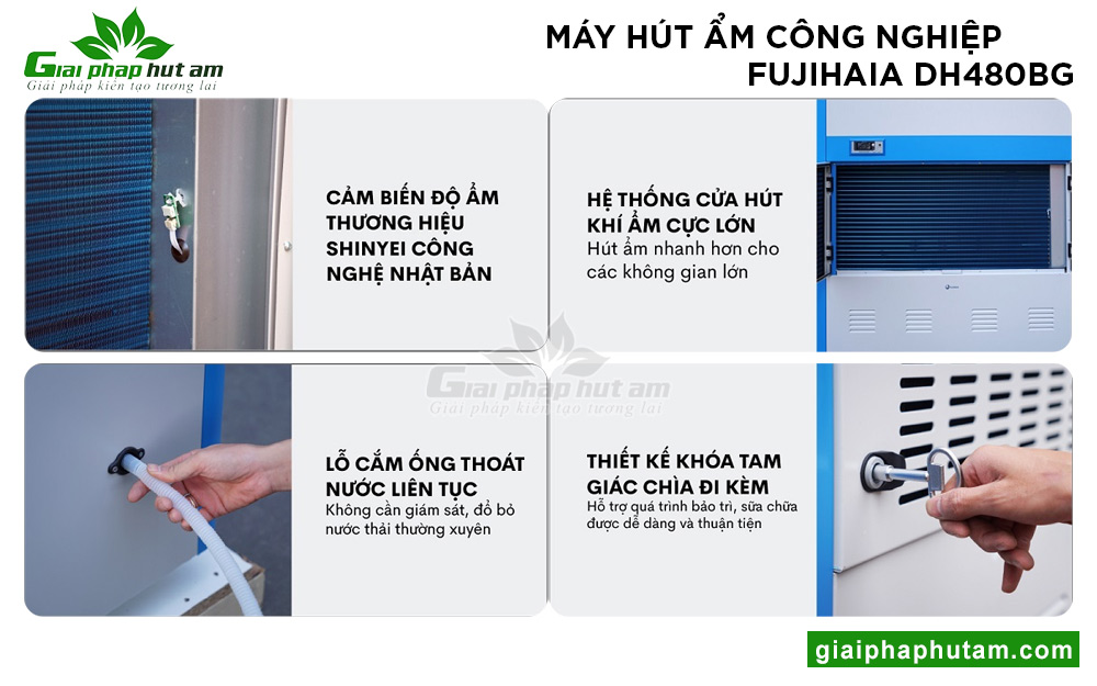 thiết kế của Máy hút ẩm công nghiệp Fujihaia DH480BG