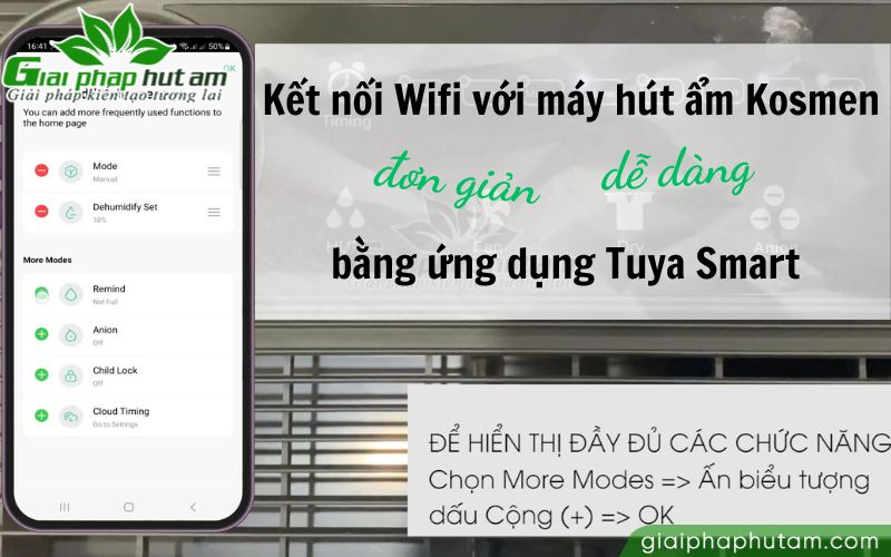 Điều khiển máy hút ẩm gia đình Kosmen từ xa thông qua ứng dụng Tuya Smart