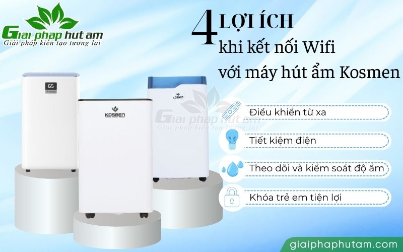 Kết nối Wifi với máy hút ẩm Kosmen có những lợi ích nào?