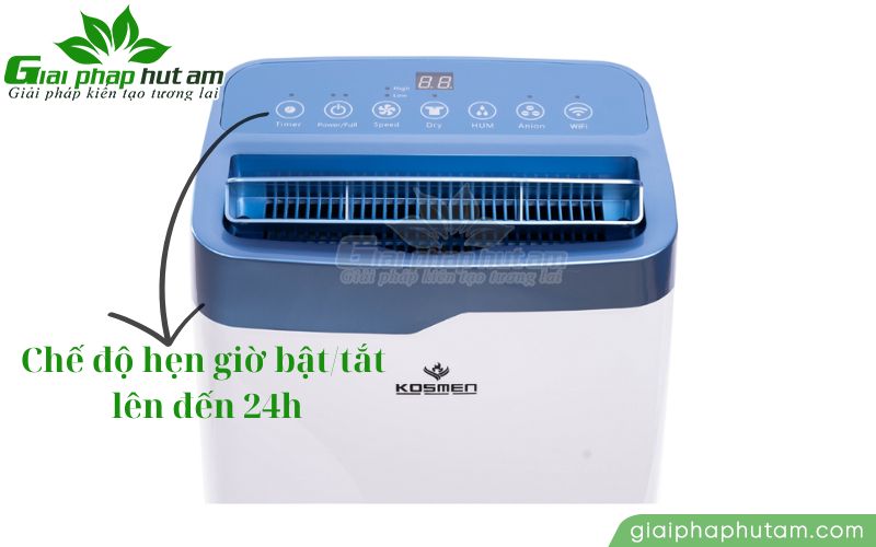 Tính năng hẹn giờ bật/tắt vô cùng tiện lợi của máy hút ẩm gia đình Kosmen KM-20N