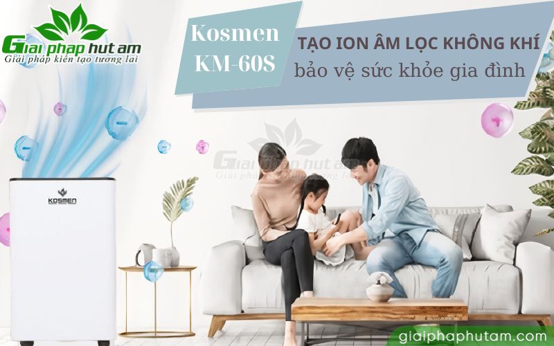 Chế độ lọc không khí bằng ion âm trên máy hút ẩm Kosmen KM-60S