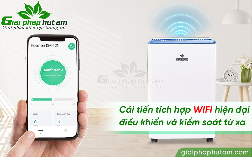 Kosmen KM-12N có thể kết nối với wifi và điều khiển thông qua App điện thoại