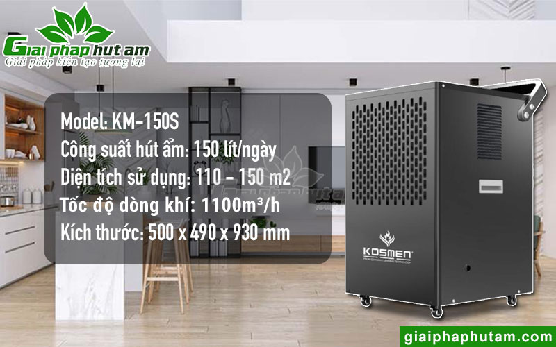 Thông số kỹ thuật máy hút ẩm công nghiệp Kosmen KM-150S