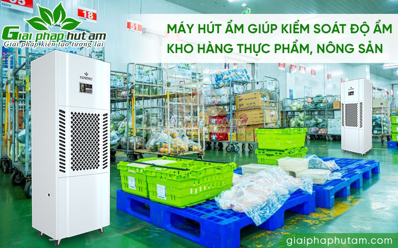 Máy hút ẩm công nghiệp Kosmen KM-180S sấy khô hàng hoá, kho hàng thực phẩm