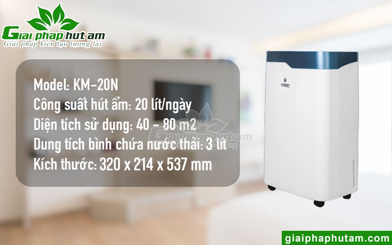 Thông số kỹ thuật máy hút ẩm dân dụng Kosmen KM-20N