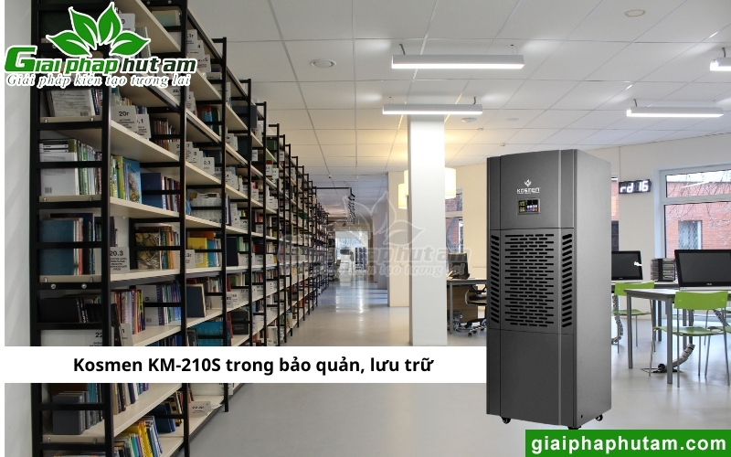 Máy hút ẩm Kosmen KM-210S trong bảo quản sách, tài liệu