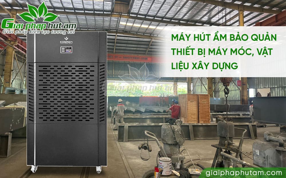 Máy hút ẩm Kosmen KM-480S công suất lớn giúp bảo vệ thiết bị máy móc, vật liệu xây dựng