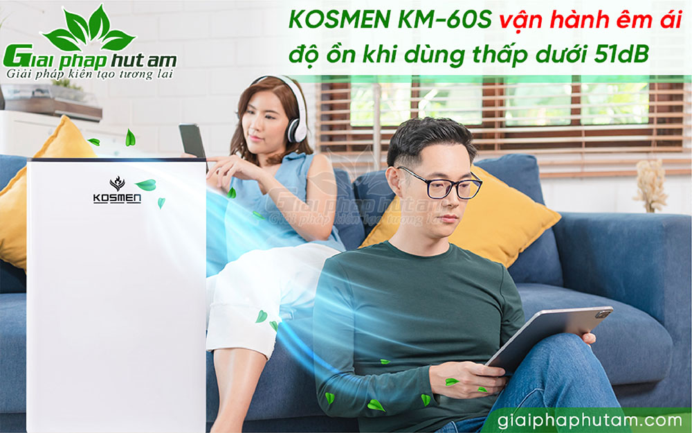 Máy hút ẩm dân dụng Kosmen KM-60S bảo vệ sức khỏe gia đình