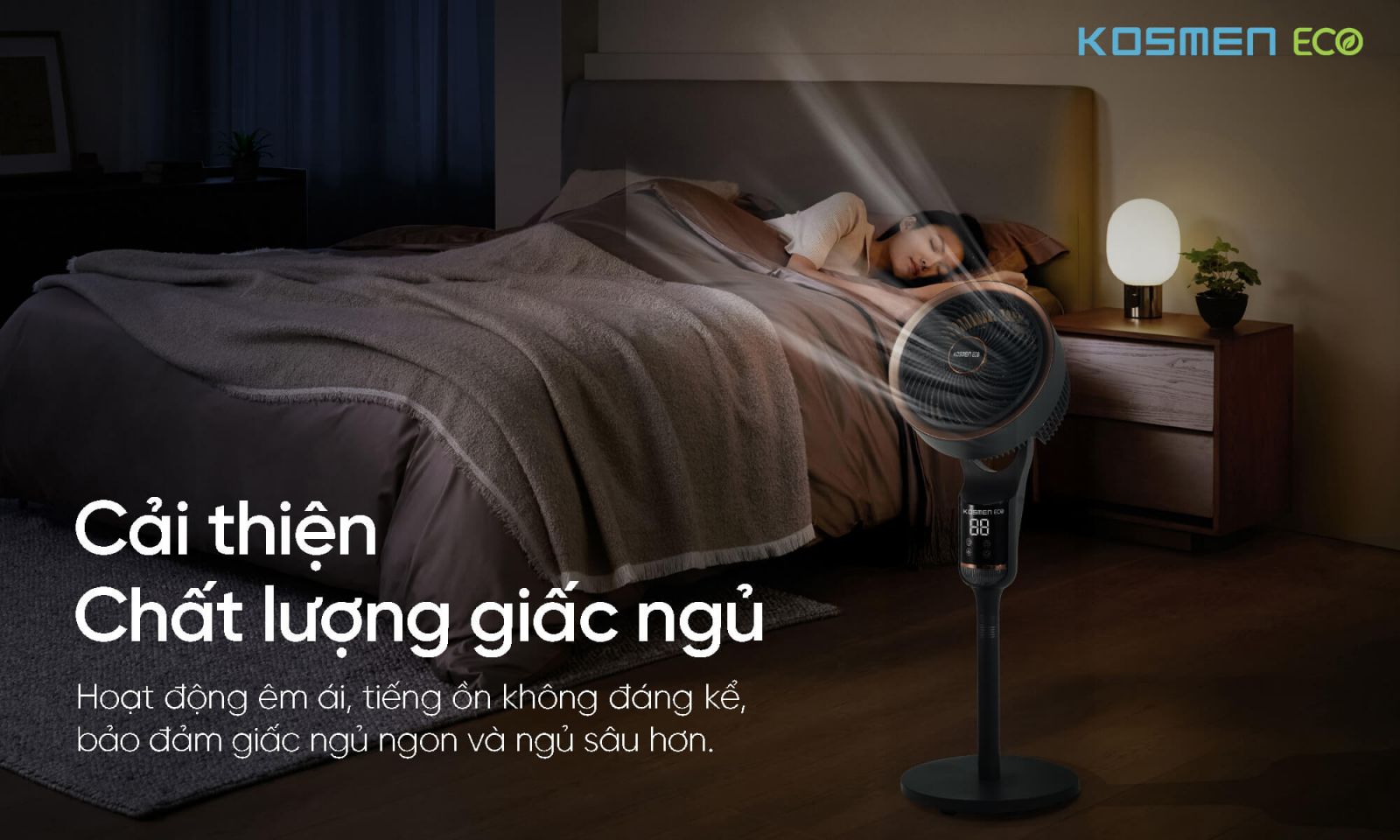 Kosmen Eco-F40AI-B vận hành êm ái, hỗ trợ cải thiện chất lượng giấc ngủ hiệu quả