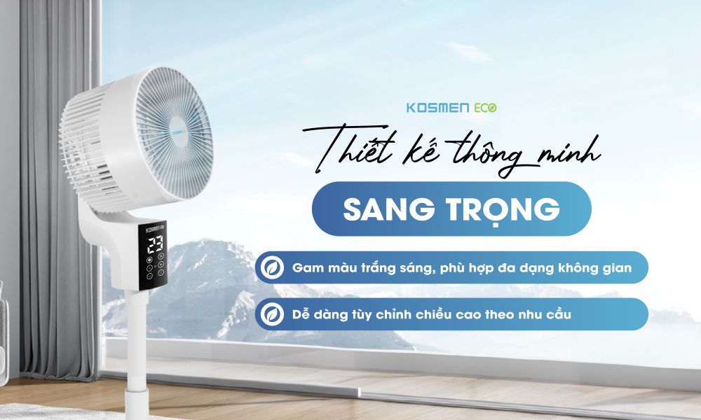 Quạt thông minh Eco F40AI-W thiết kế thông minh, sang trọng