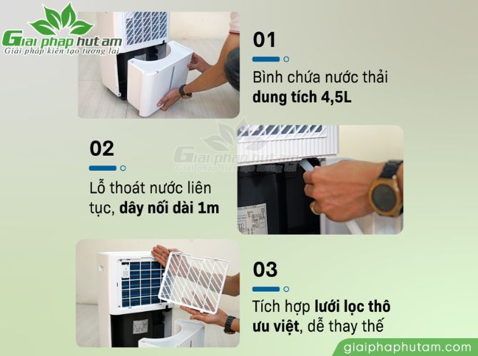 Máy hút ẩm gia đình 18L Fujihaia DH18CR