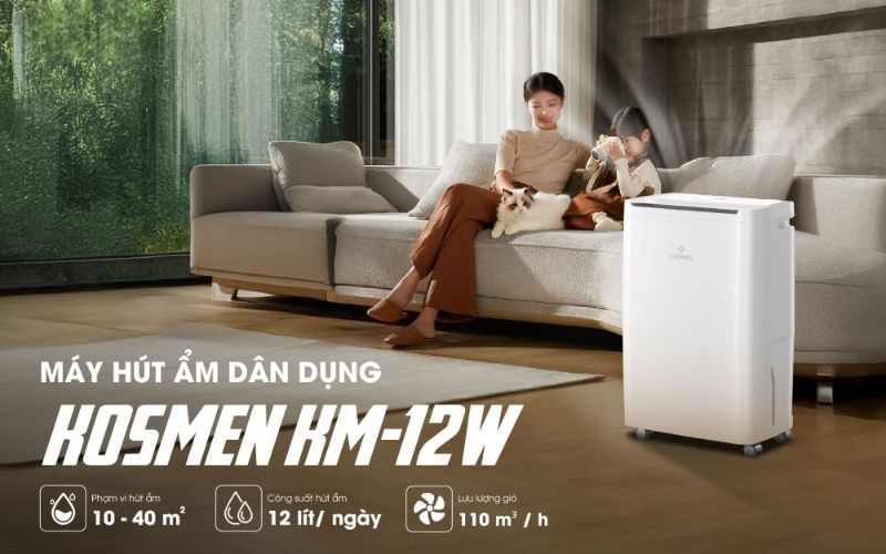 Máy hút ẩm gia đình Kosmen KM-12W