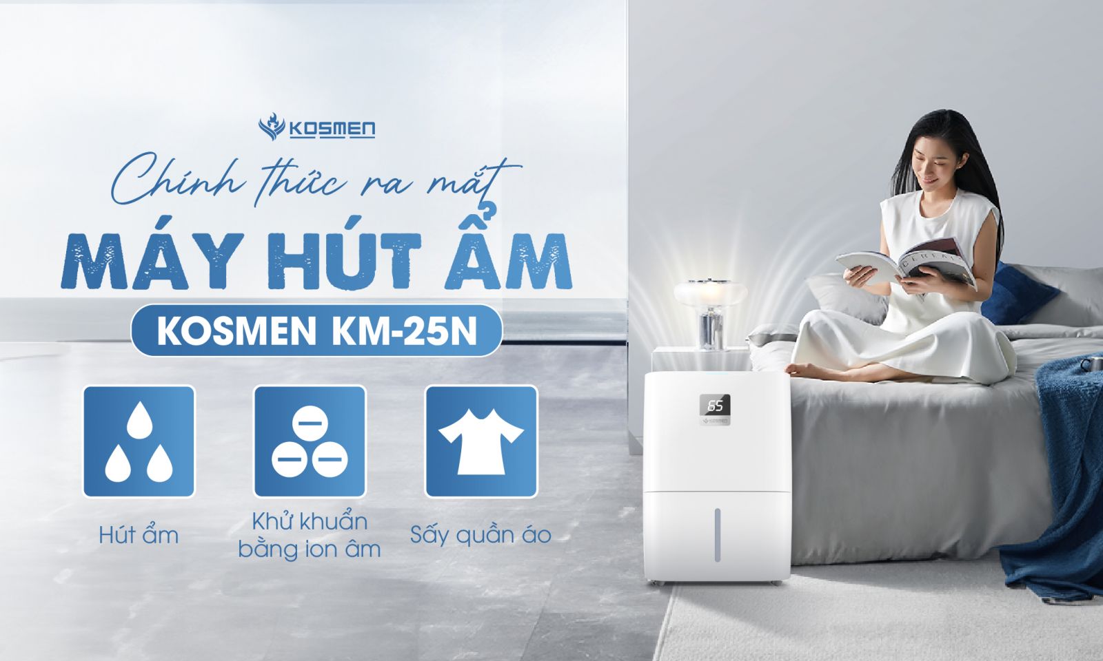 Ra mắt máy hút ẩm gia đình 25L Kosmen KM-25N