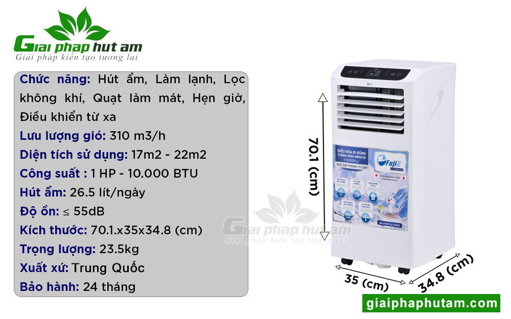 Thông tin máy lạnh di động FujiE MPAC10 