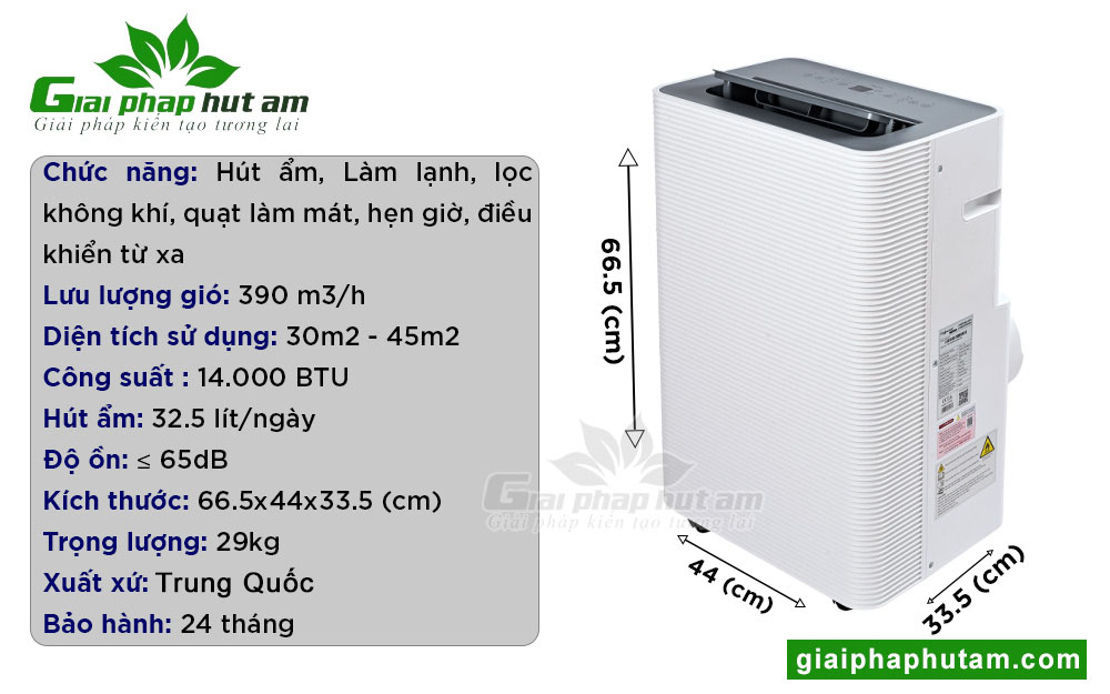 Thông tin sản phẩm điều hoà di động thông minh Fujihome PAC14