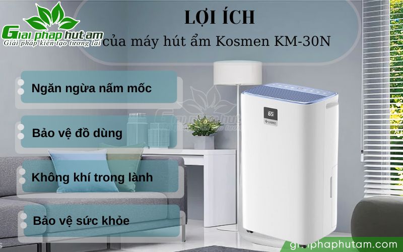 Lợi ích khi sử dụng máy hút ẩm và lọc không khí Kosmen KM-30N