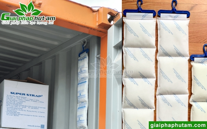 sử dụng Máy hút ẩm cho container và gói hút ẩm