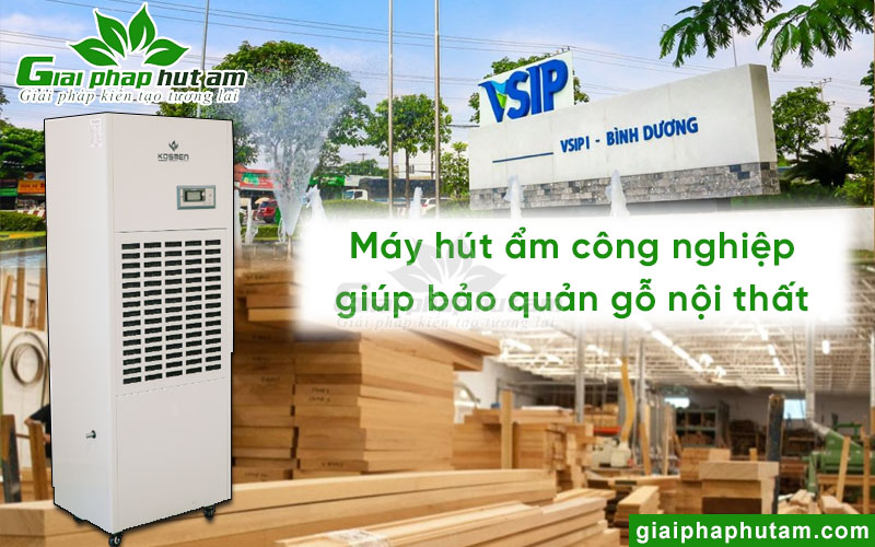 Máy hút ẩm công suất lớn giúp bảo quản gỗ nội thất