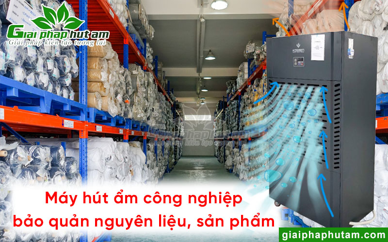 Máy hút ẩm giúp bảo quản nguyên phụ liệu trong sản xuất công nghiệp tại Tân Uyên