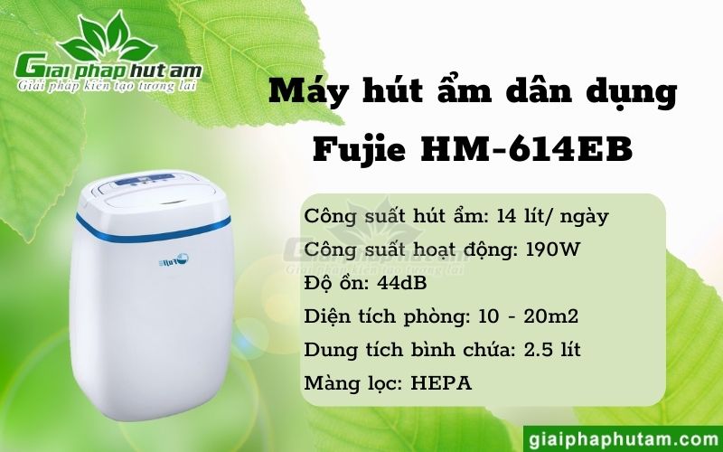 Máy hút ẩm dân dụng FujiE HM-614EB