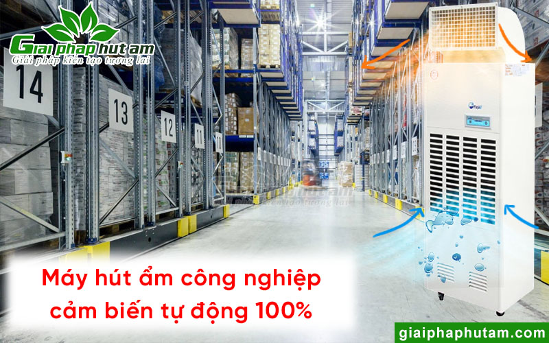 Máy hút ẩm công nghiệp tích hợp cảm biến tự động vận hàng