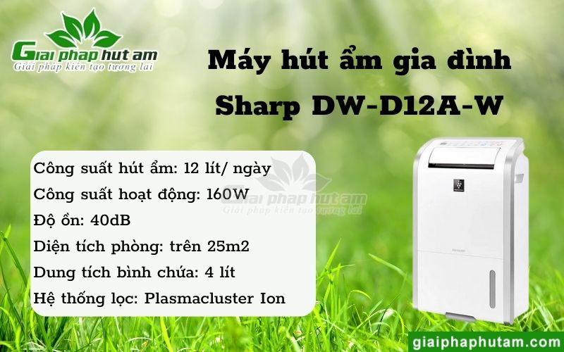 Máy hút ẩm gia đình Sharp DW-D12A-W