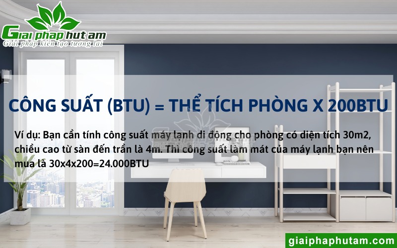 Cách tính công suất máy lạnh di động theo thể tích phòng