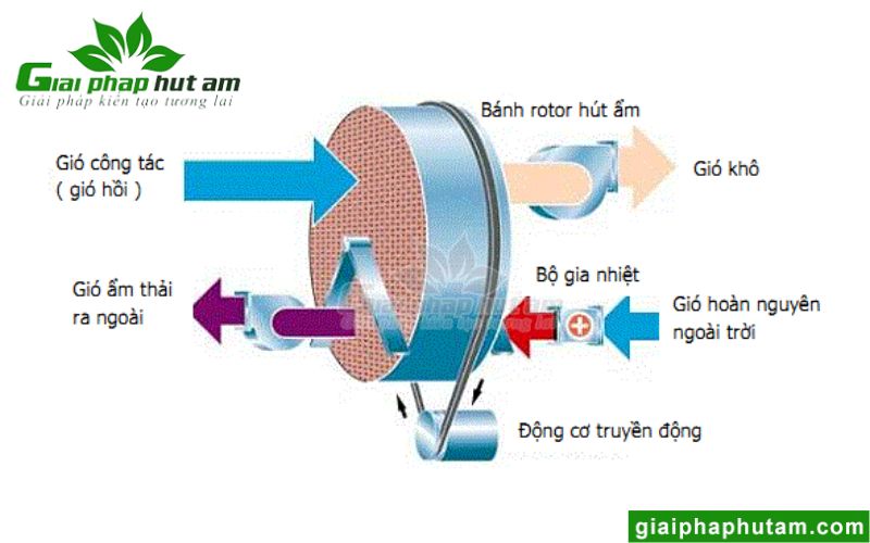 Nguyên lý hoạt động của máy hút ẩm Rotor